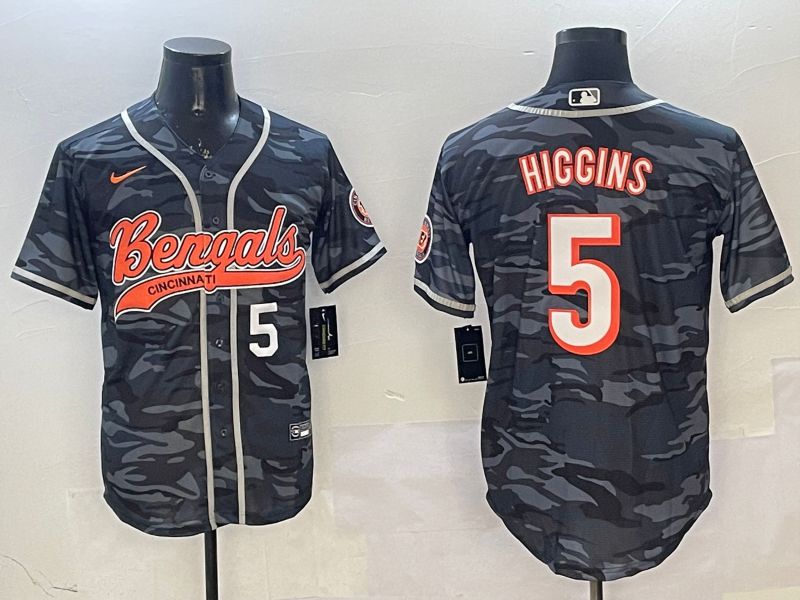 Men Cincinnati Bengals #5 Hiccins Camo Joint Name 2025 Nike Limited NFL Jersey style 4